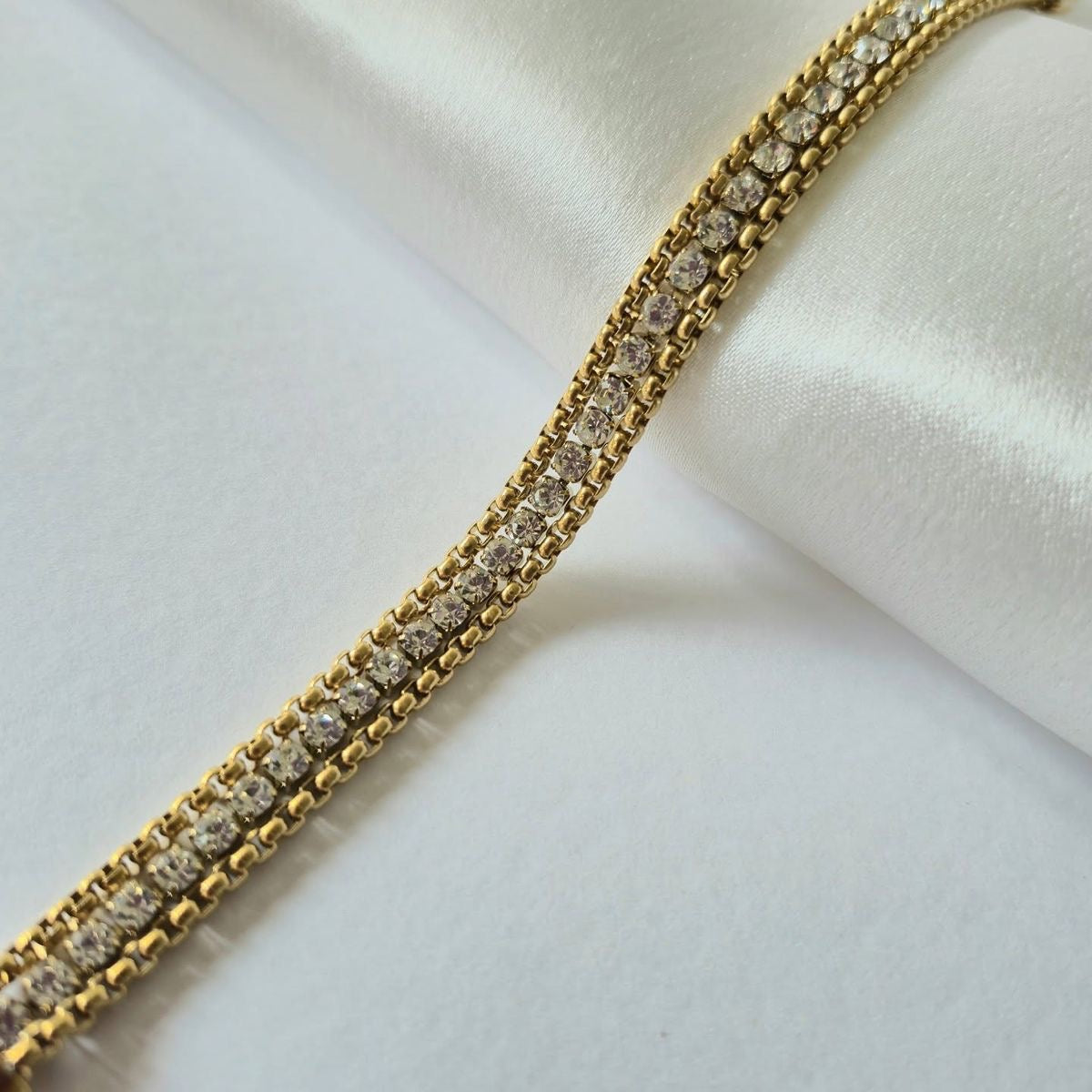 Gleya Double Row Tennis Chain Bracelet