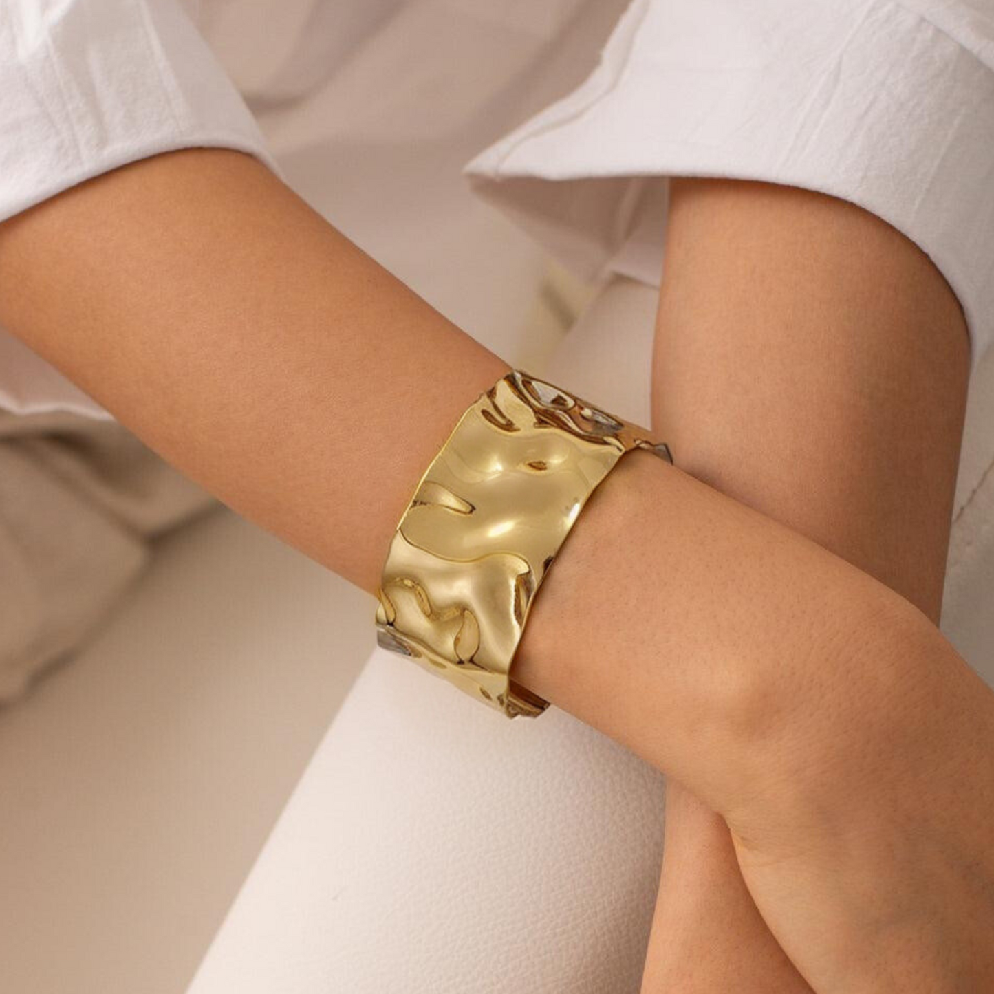 Gleya Molten Gold Statement Cuff
