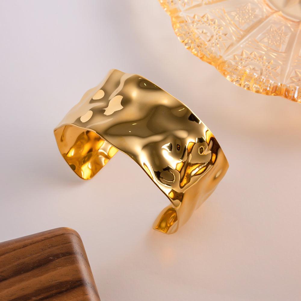 Gleya Molten Gold Statement Cuff