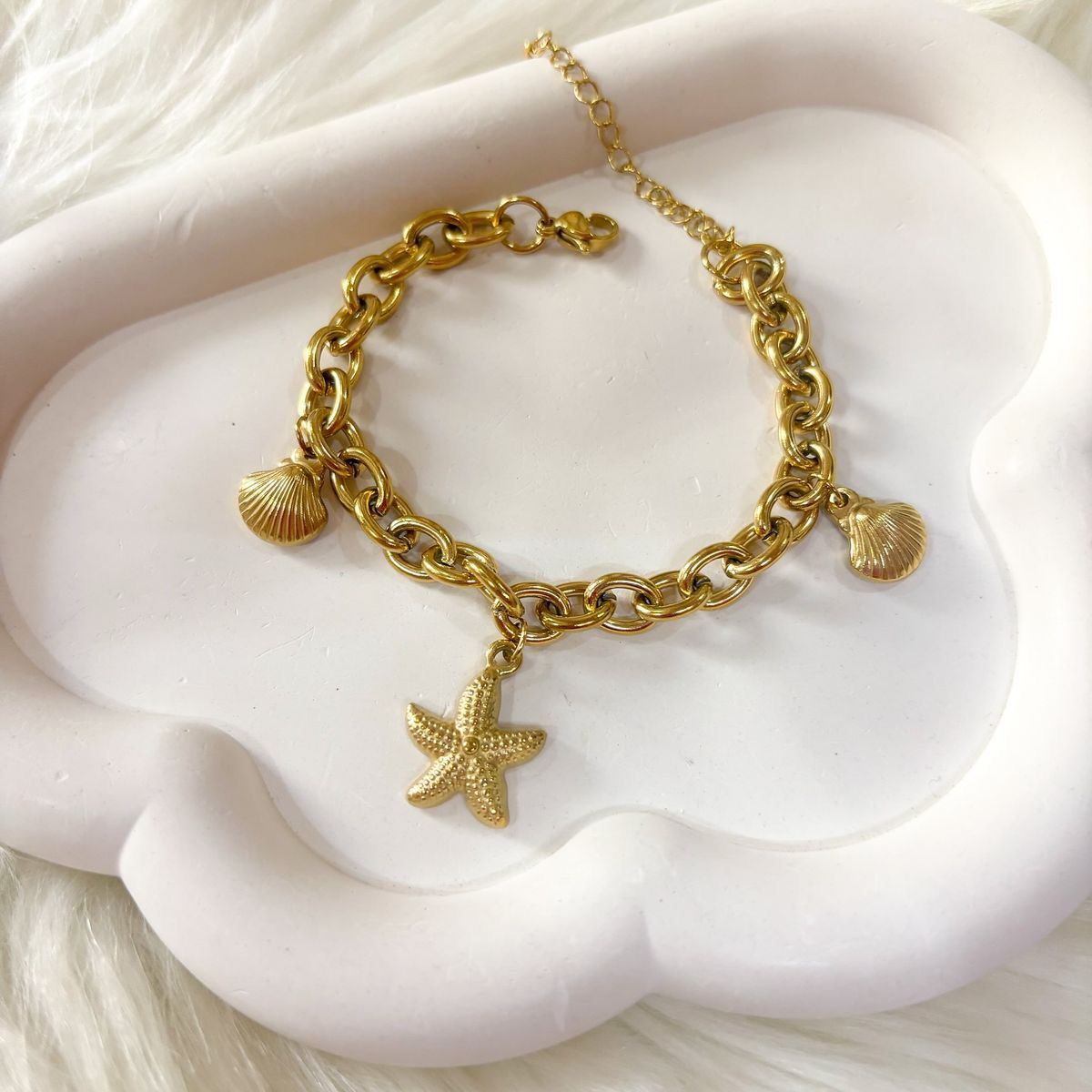 Ocean Charm Gold Bracelet